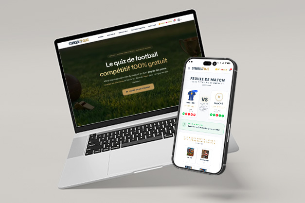 Capture du site Striker Quiz – Jeu quiz en ligne